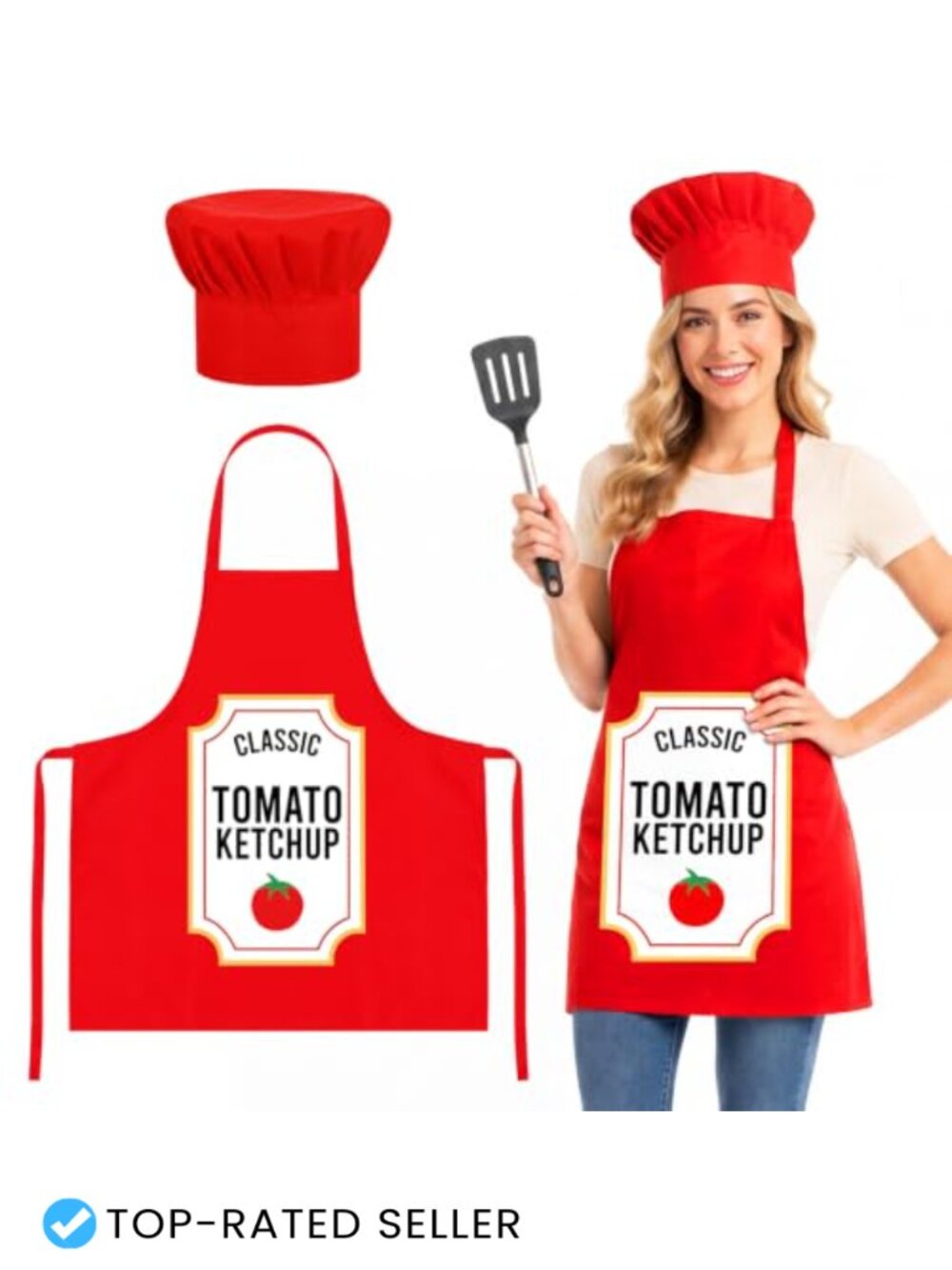 Halloween Condiment Group Costume Apron and Chef Hat Set Matching Bib Apron